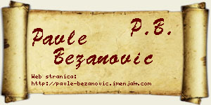 Pavle Bežanović vizit kartica